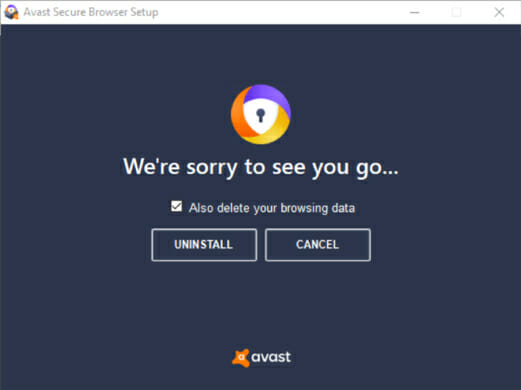 How to uninstall or remove Avast Secure browser