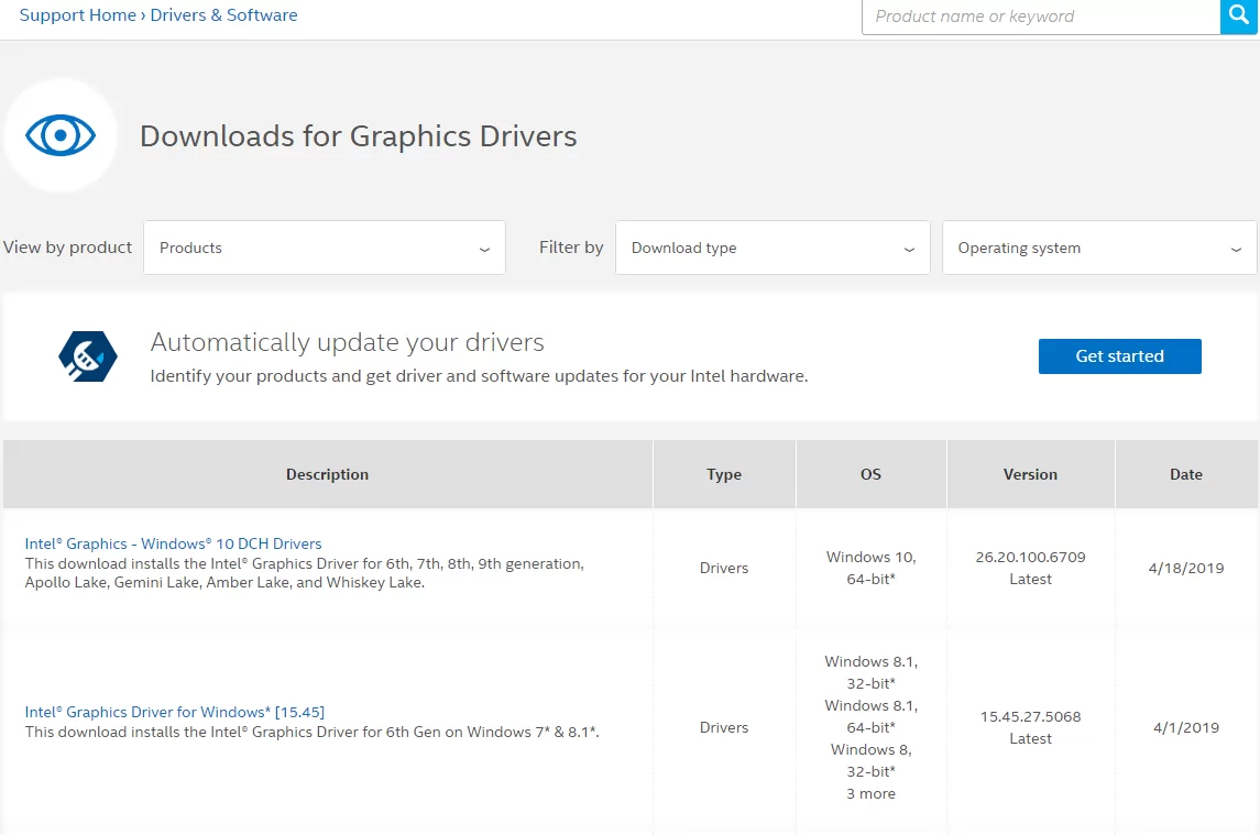 downloading graphic drivers