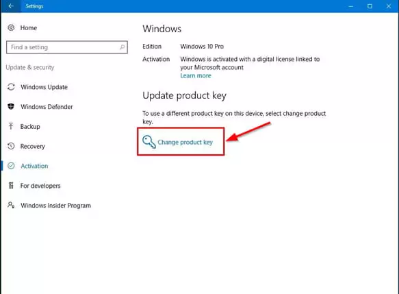 windows 10 product key activation