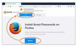 avast pasword manager - firefox addon