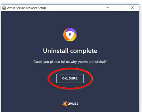 avast secure browser uninstallation process