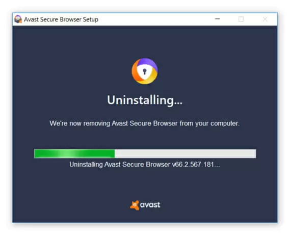 unistalling avast secure browser