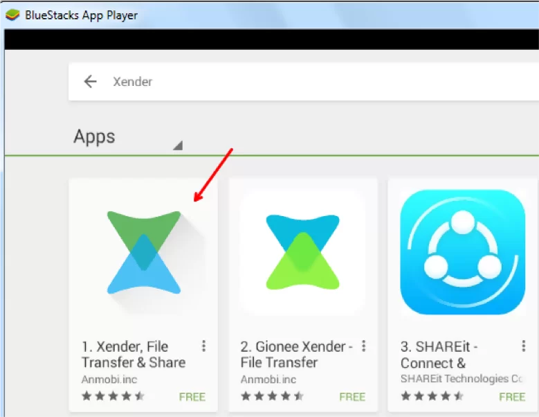 find and install xender app
