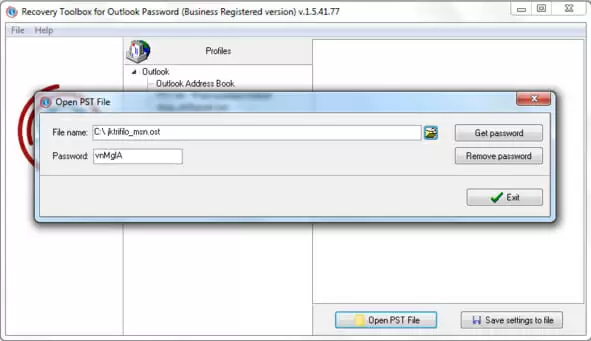 recover account password in Microsoft Outlookwith toolbox